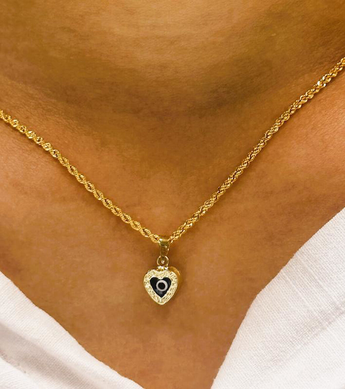 14 Ayar Altın Nazar Göz Boncuk Kolye Ucu 26089-3