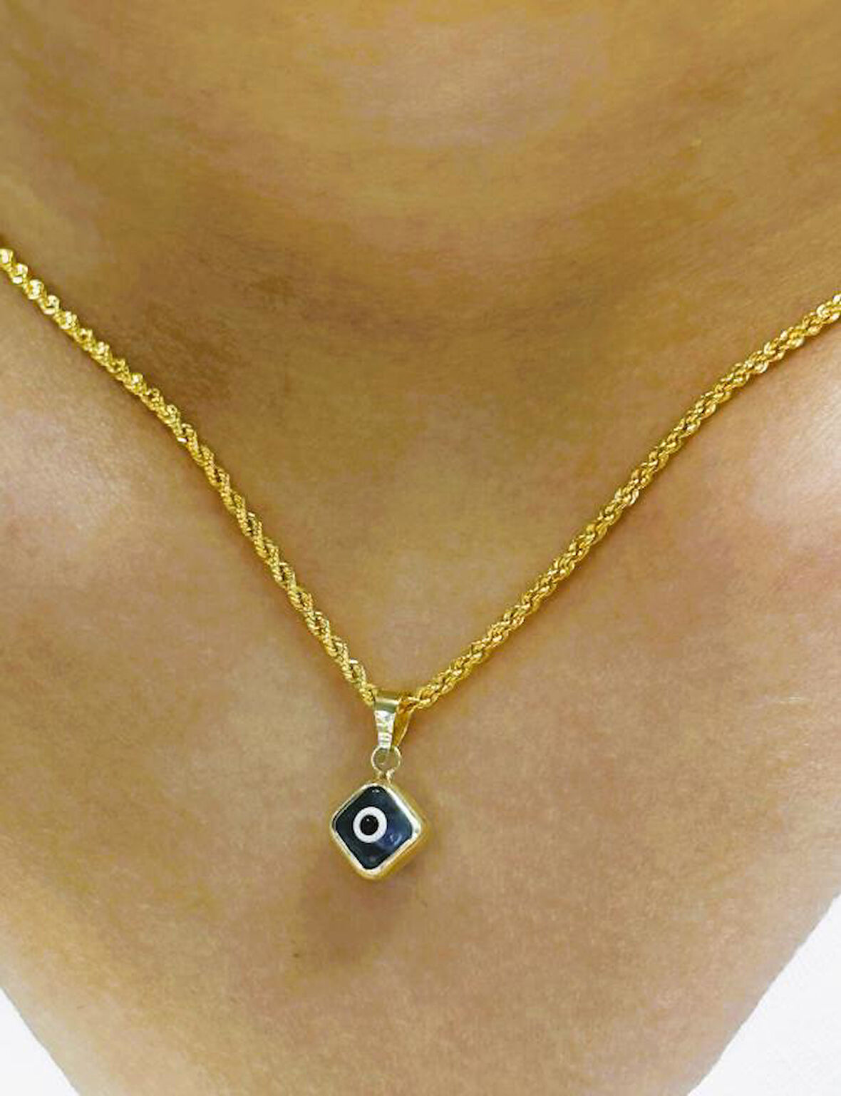 14 Ayar Altın Nazar Göz Boncuk Kolye Ucu 26089-7