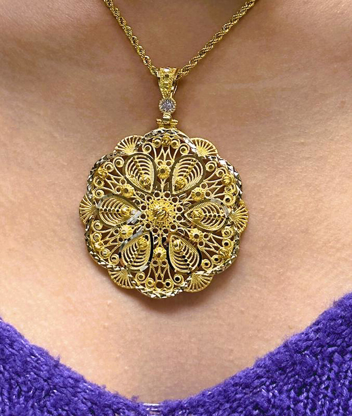 Altın Dorika Toplu Kolye Ucu  3792-2