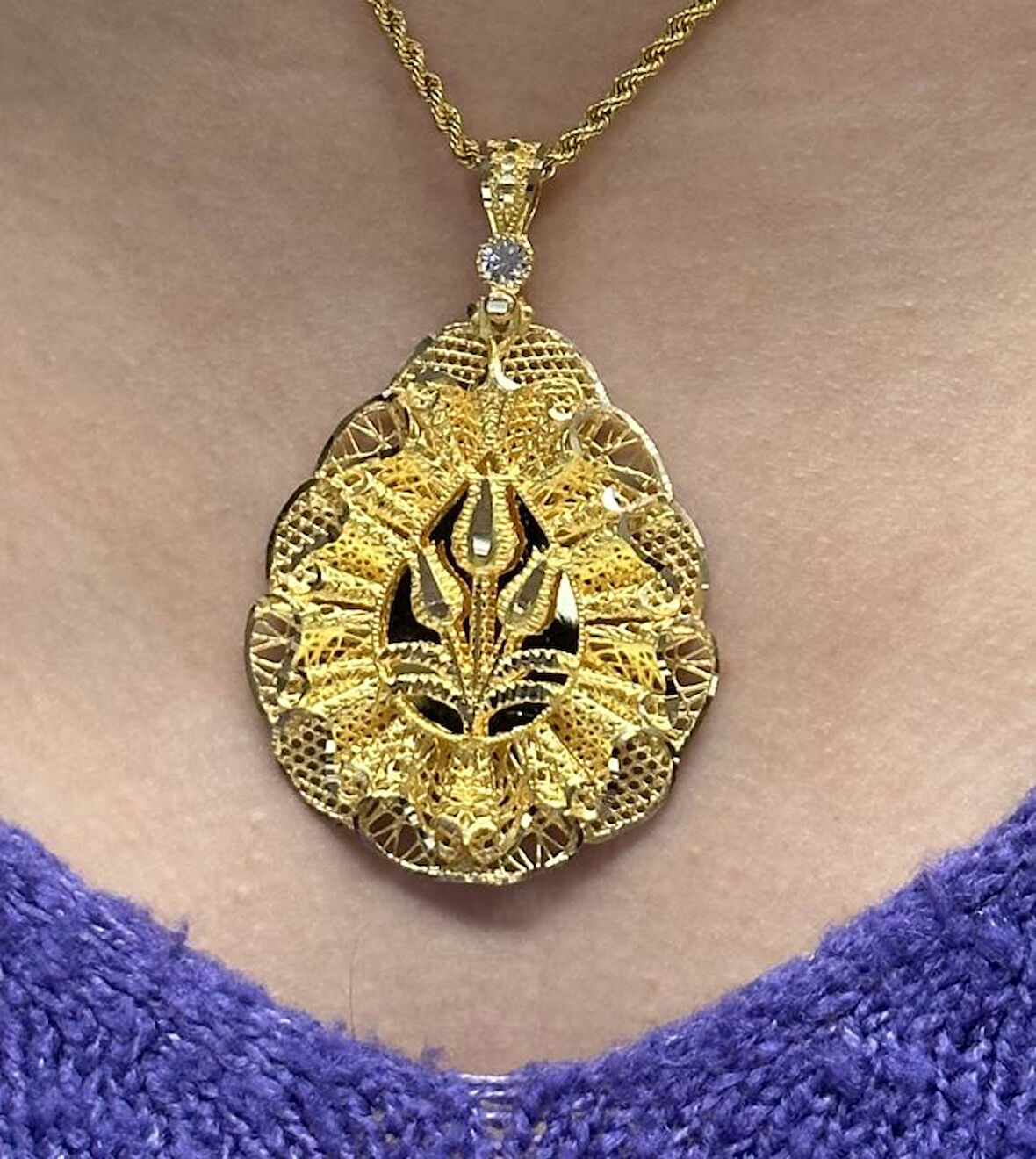 Altın Dorika Toplu Kolye Ucu 3793-2