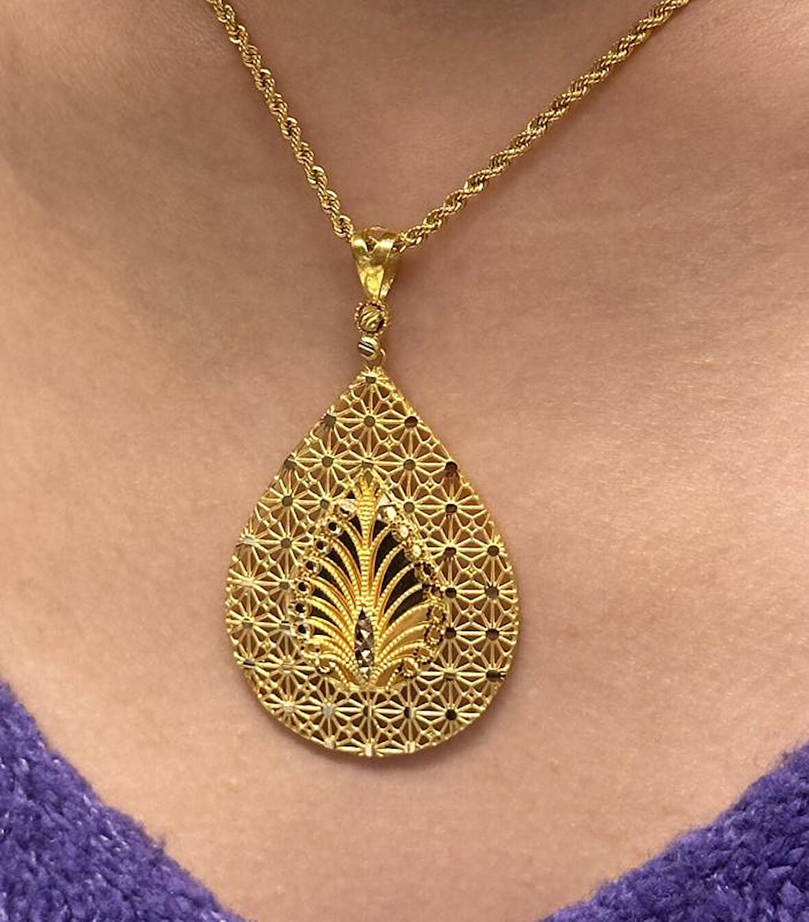 Altın Dorika Toplu Kolye Ucu  37005-2