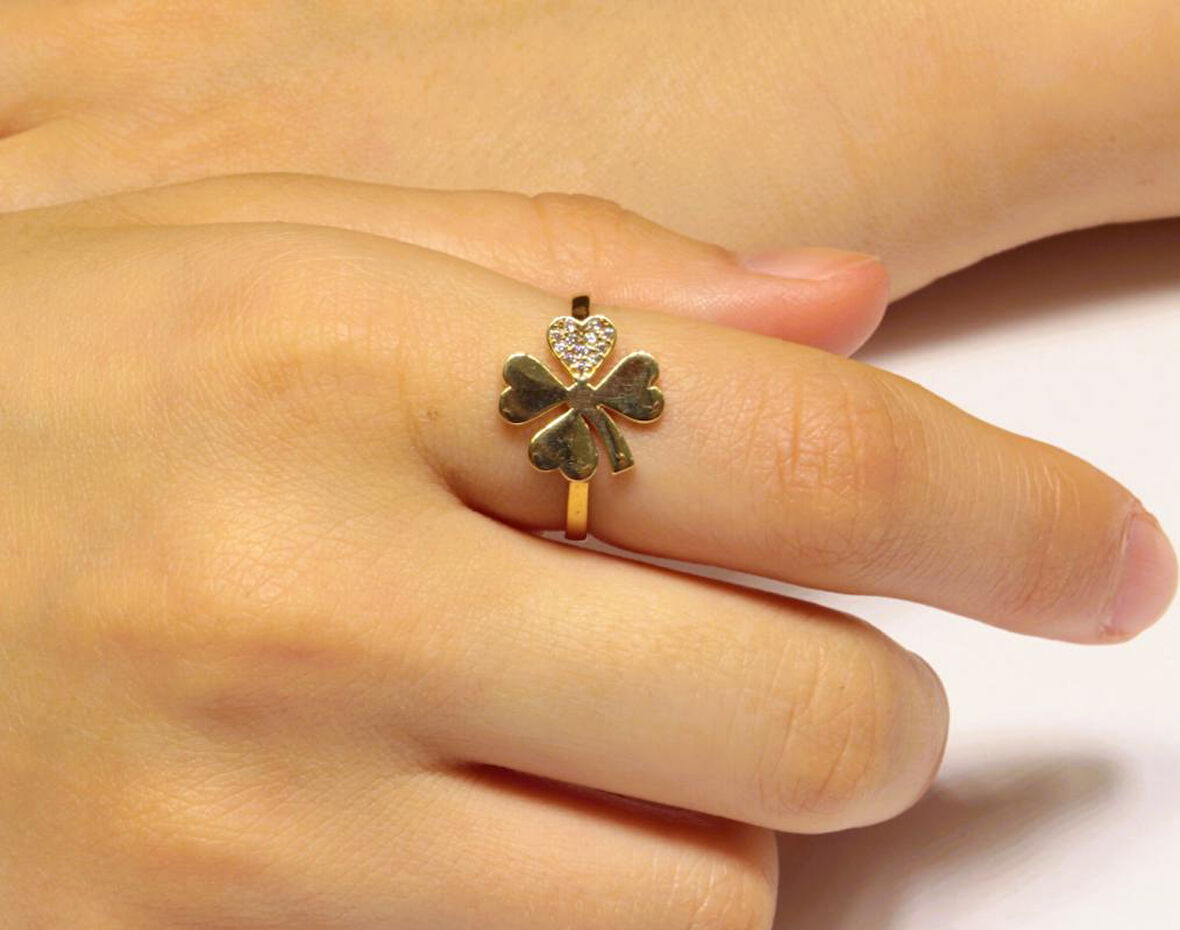 Altın Yonca Model Yüzük