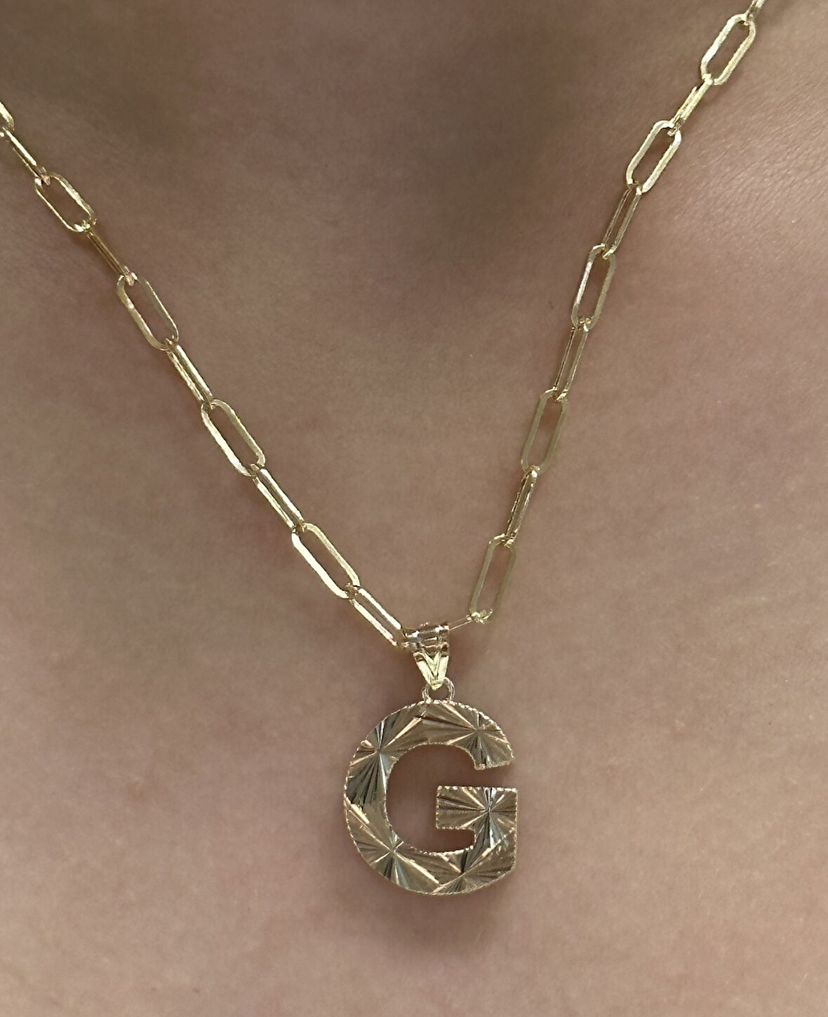  Altın 3 Boyutlu G Harf Kolye Ucu