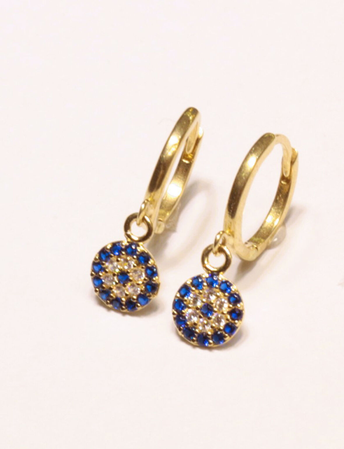 14 Ayar Kadın Altın Nazar Boncuklu Halka Küpe