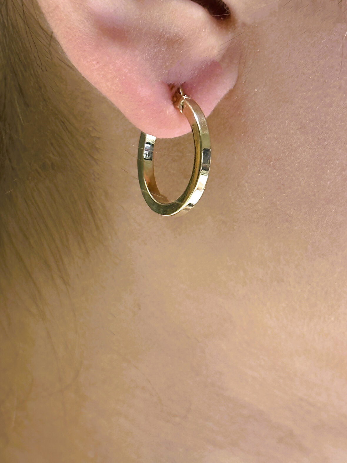  14 Ayar Altın Halka Küpe 25131