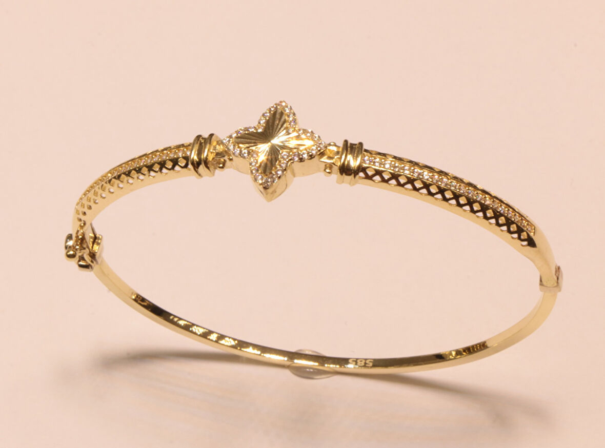  14 Ayar AltınYonca Model Kelepçe Bilezik