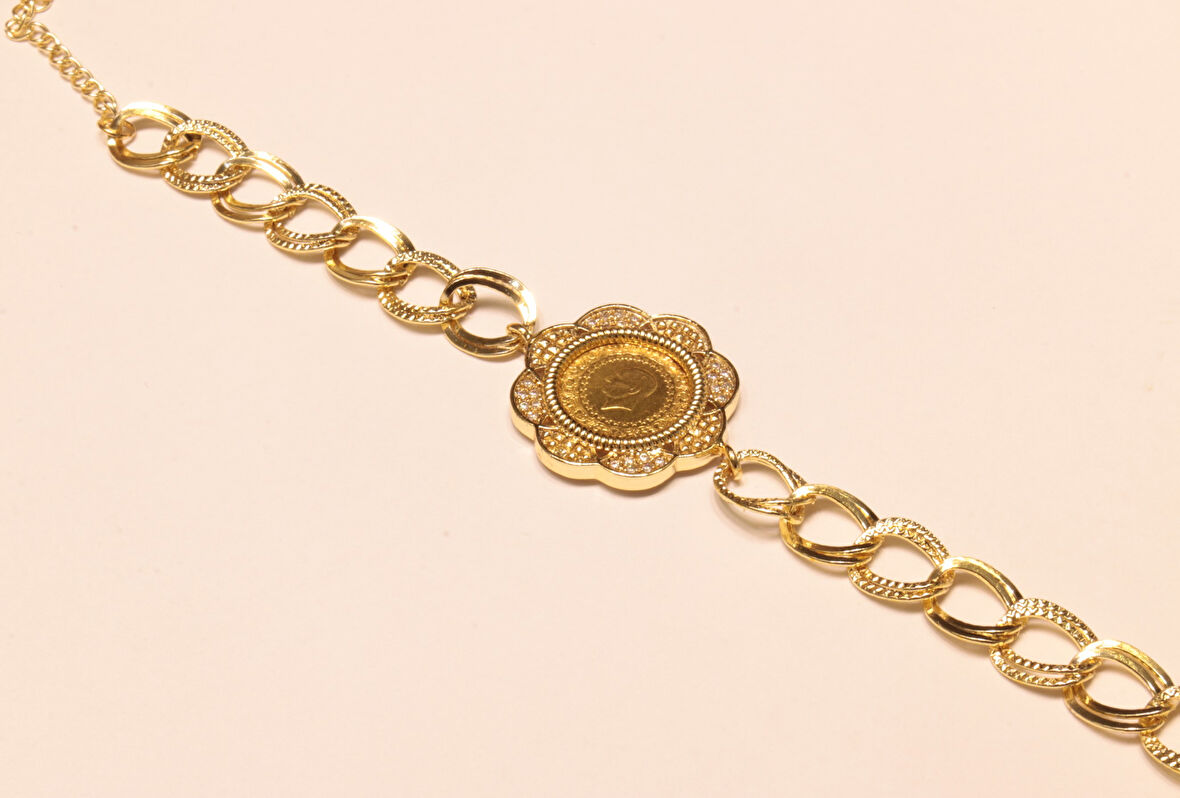  22 Ayar Çeyrek Altınlı Kadın Bileklik CK57