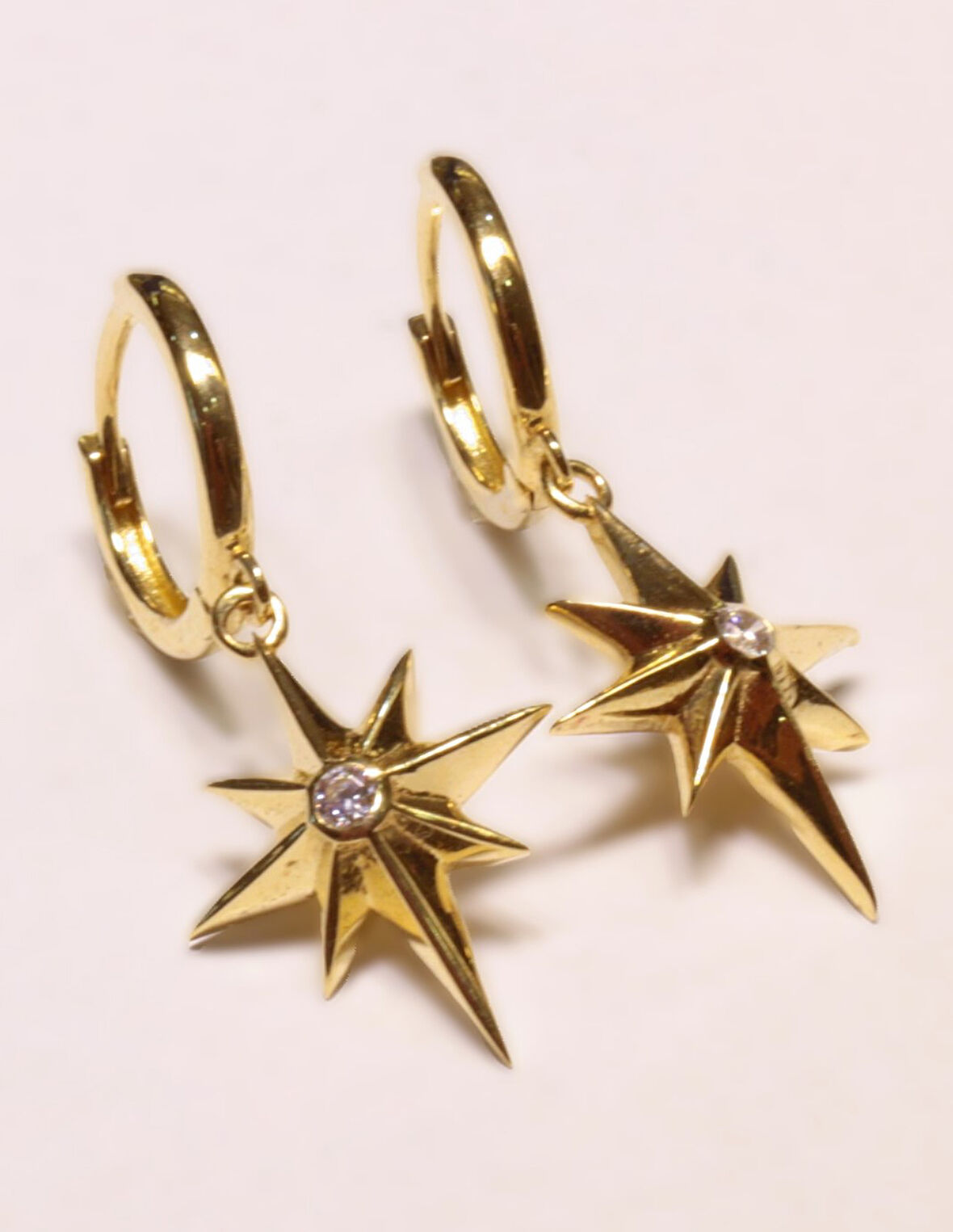 14 Ayar Altın Kutup Yıldızı Model Halka Küpe 25155