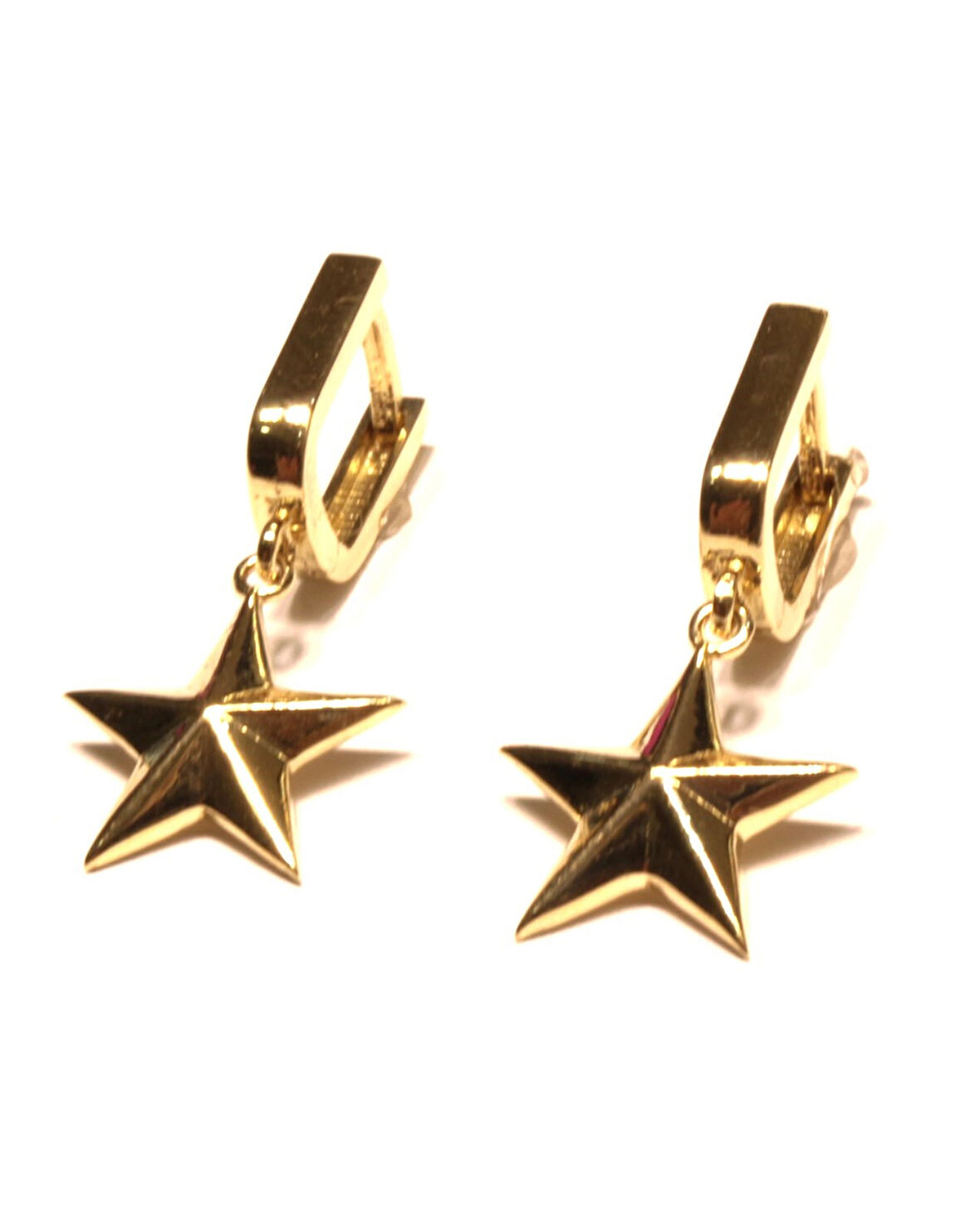  14 Ayar Altın Taşsız Yıldız Model Halka Küpe 25144