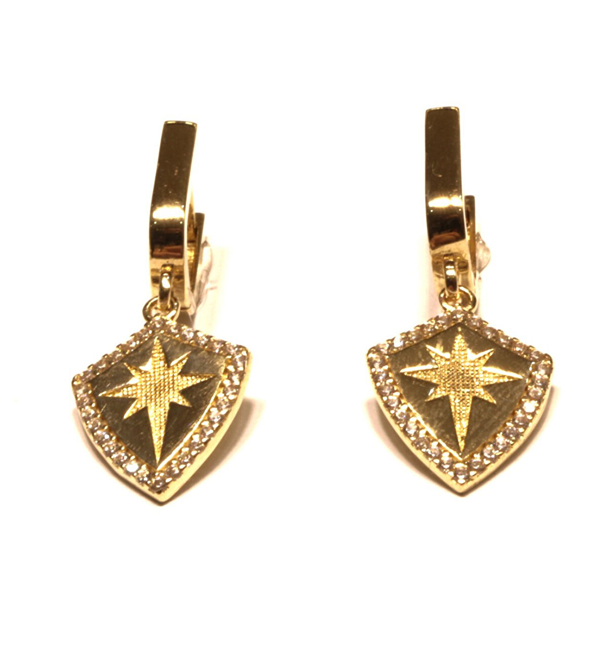  14 Ayar Altın Kutup Yıldızı Halka Küpe 25168