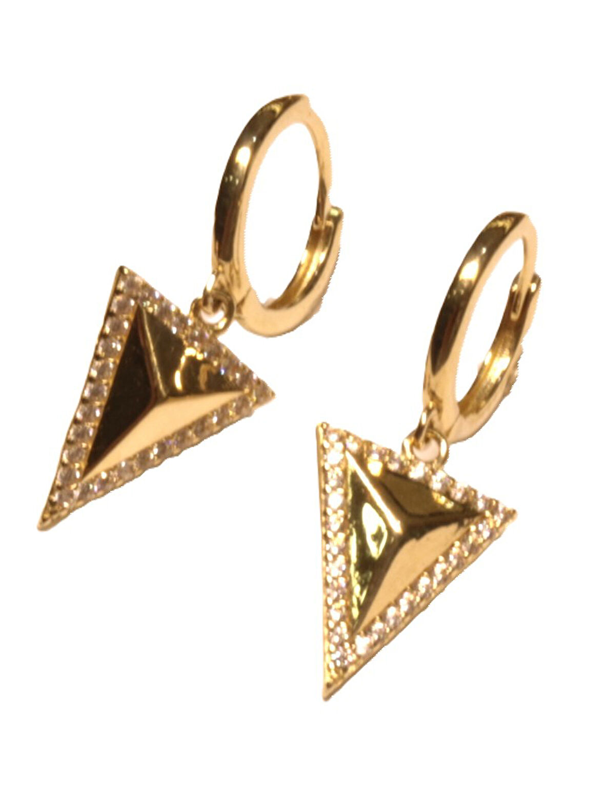  14 Ayar Altın Kadın Taşlı Halka Küpe  25171