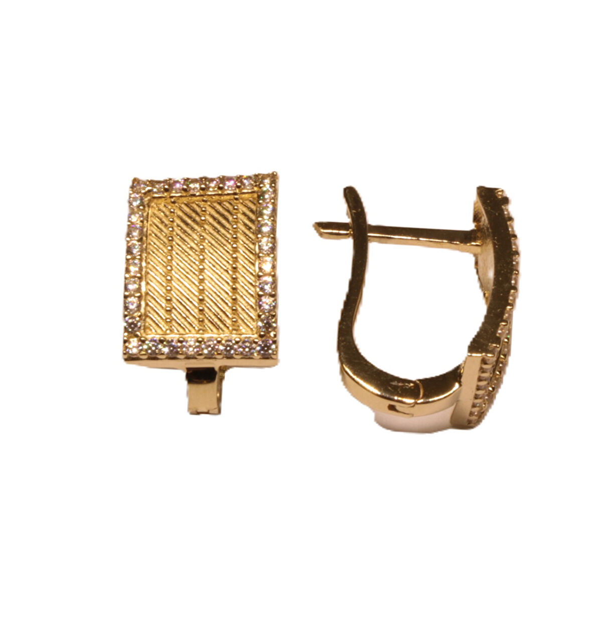  14 Ayar Altın Trabzon Hasır Model J Küpe 25188