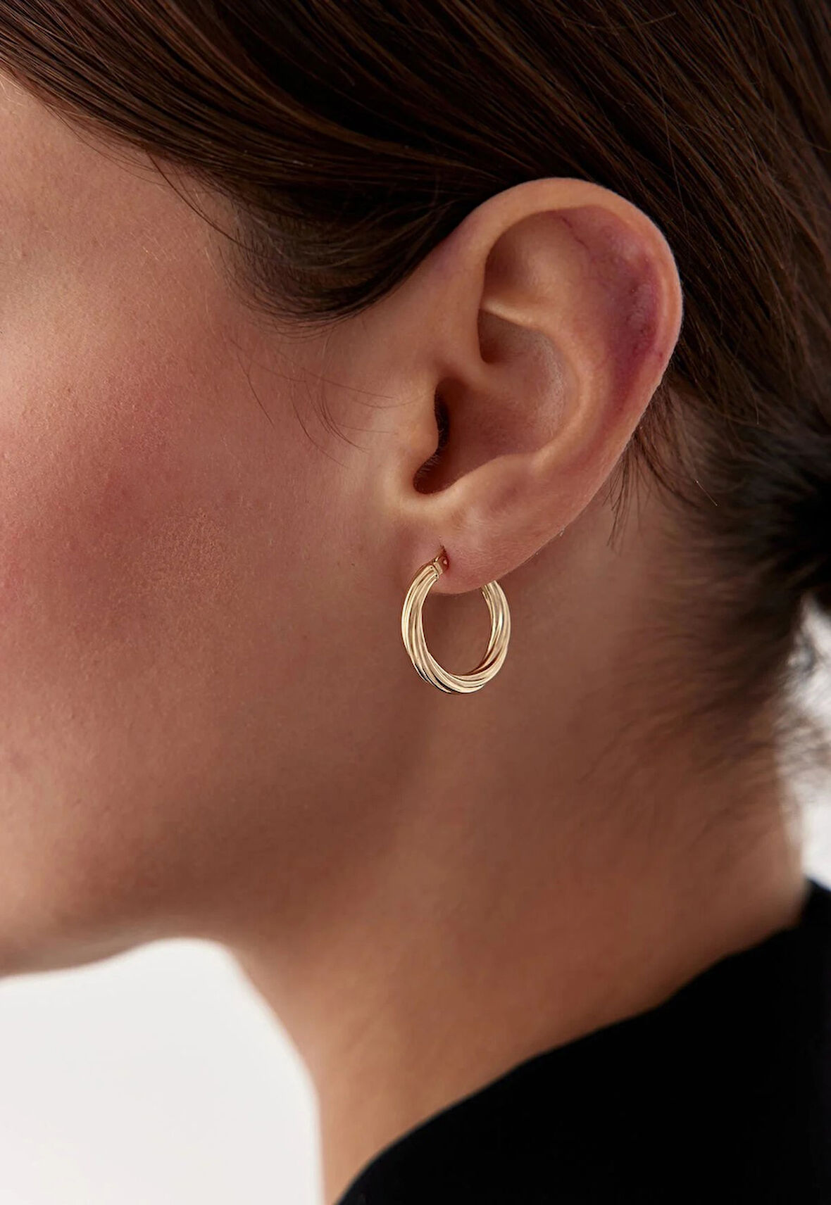  14 Ayar Altın Halka Küpe 25194