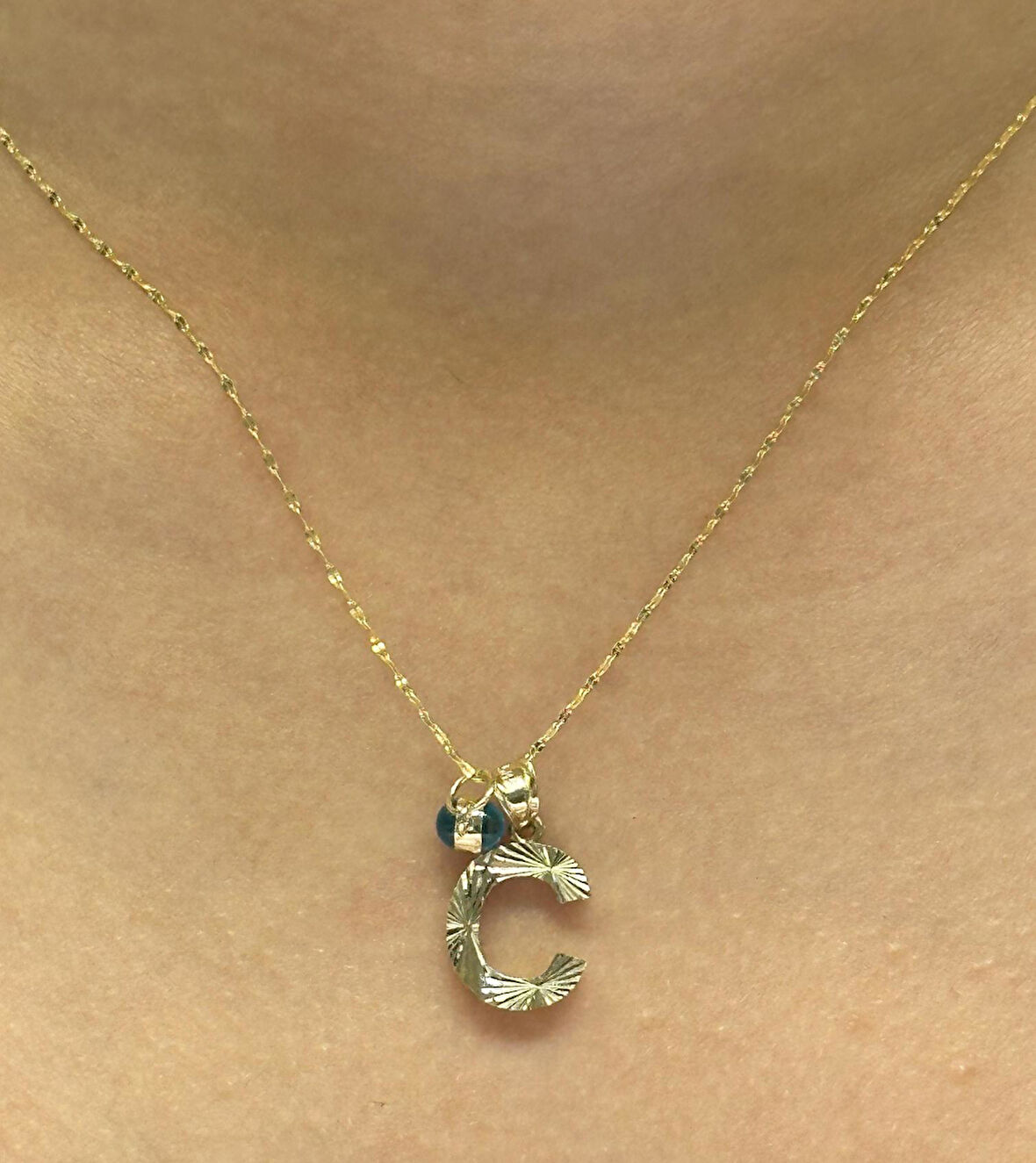  Altın C Harfli Aynalı Zincir