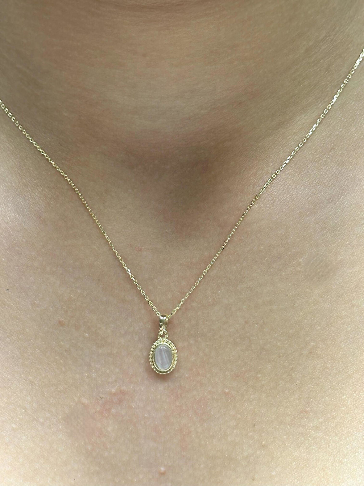  Doğal Taş Kolye Uçlu Zincir