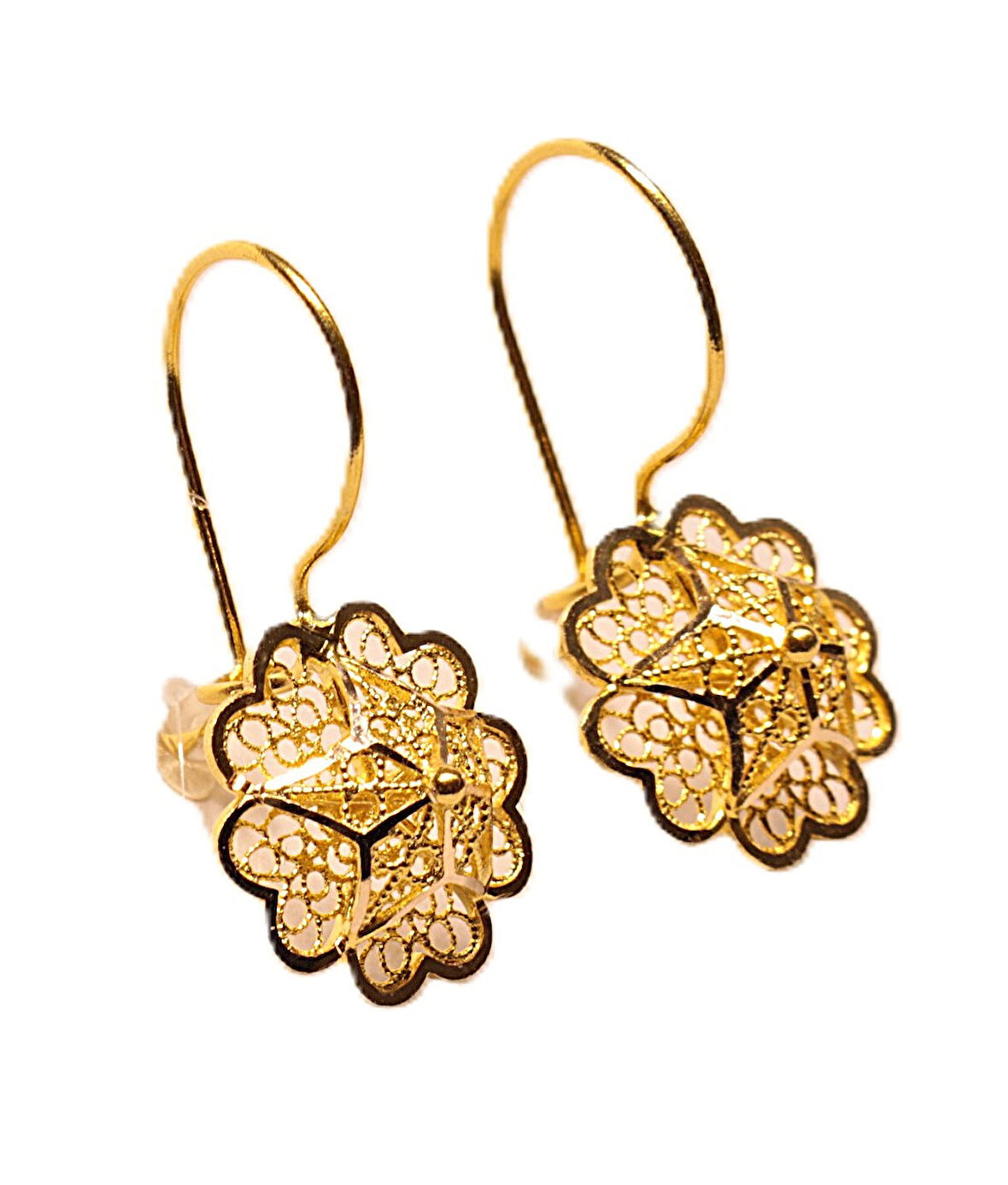  14 Ayar Altın Gül Küpe 25207