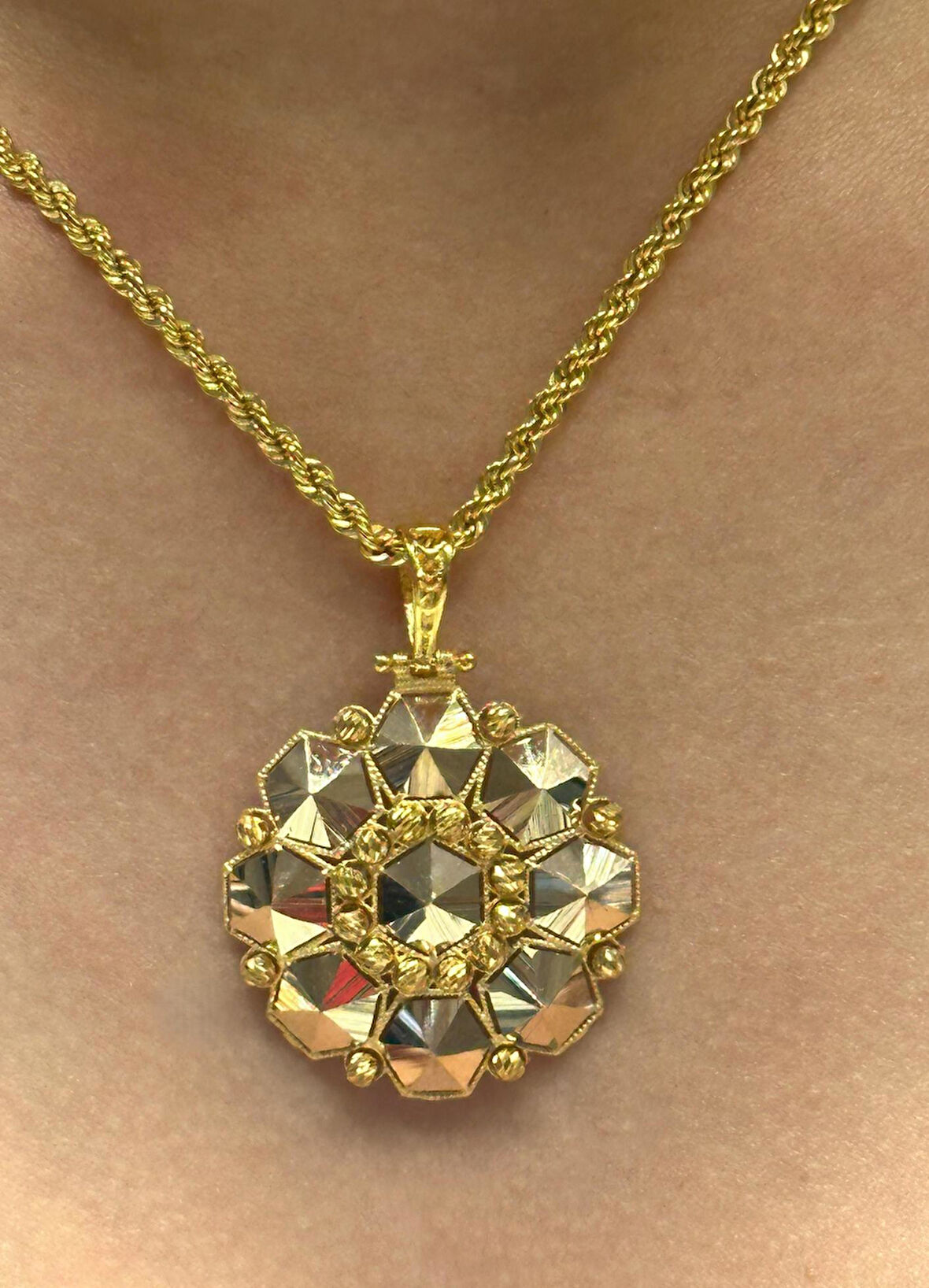  14 Ayar Altın Dorika Toplu Kolye Uclu Halat Zincir 2732