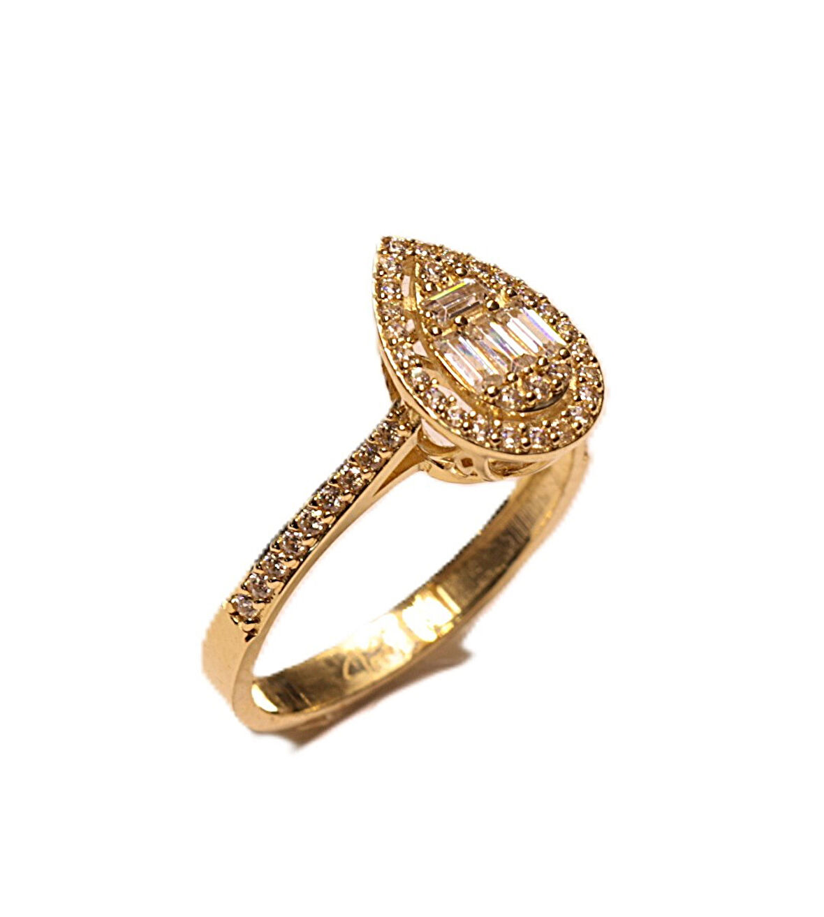  14 Ayar Altın Baget Taşlı Yüzük 242002