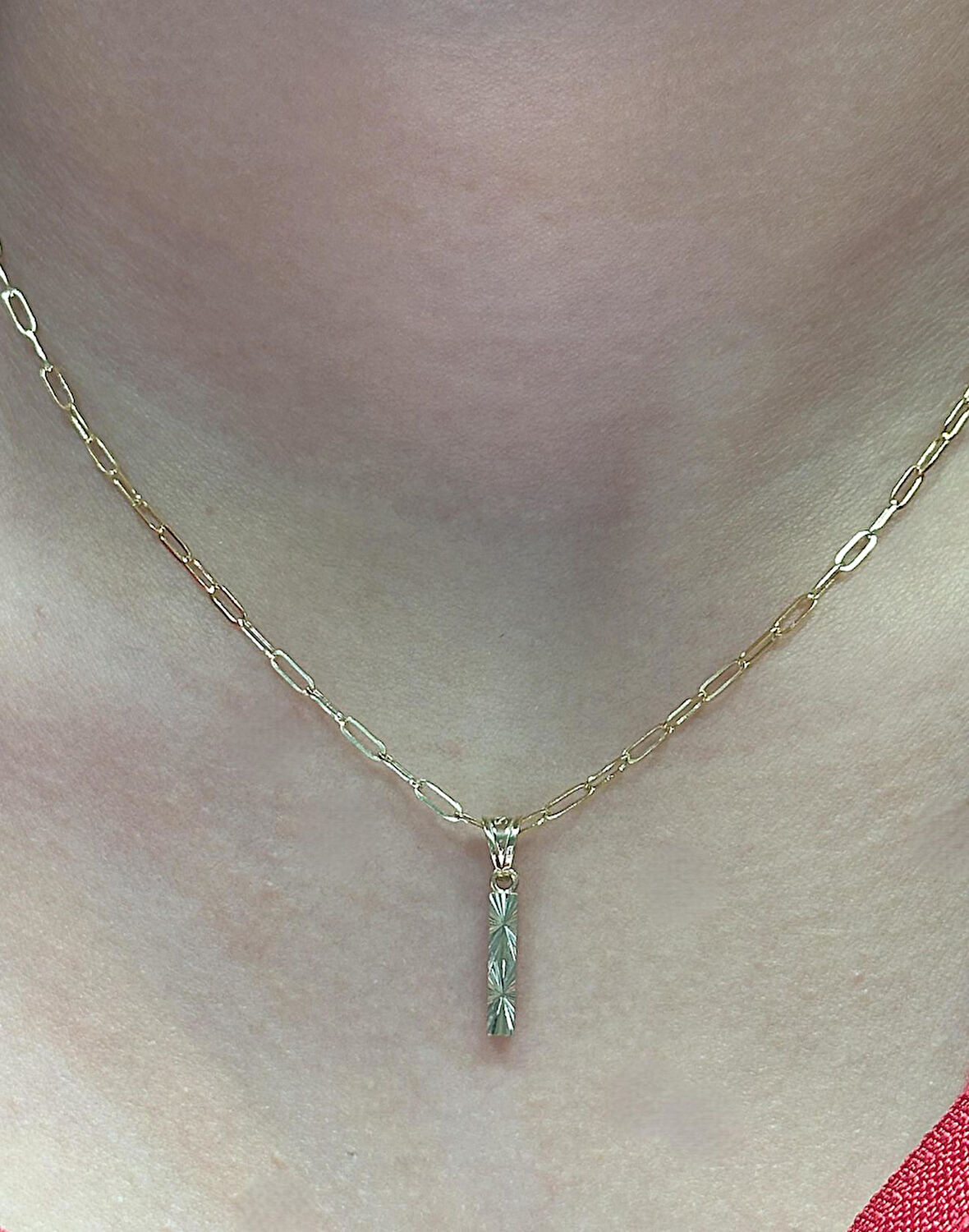  Altın 3 Boyutlu I Harfli Ataç Zincir