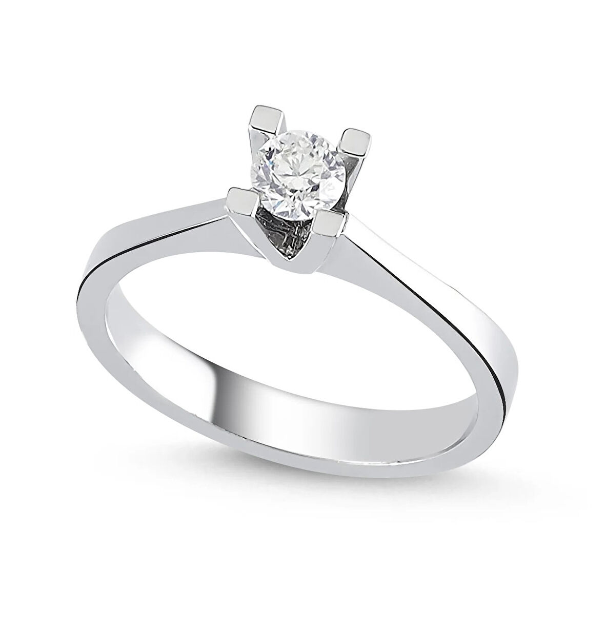  Beyaz Altın Tektaş Yüzük 34126