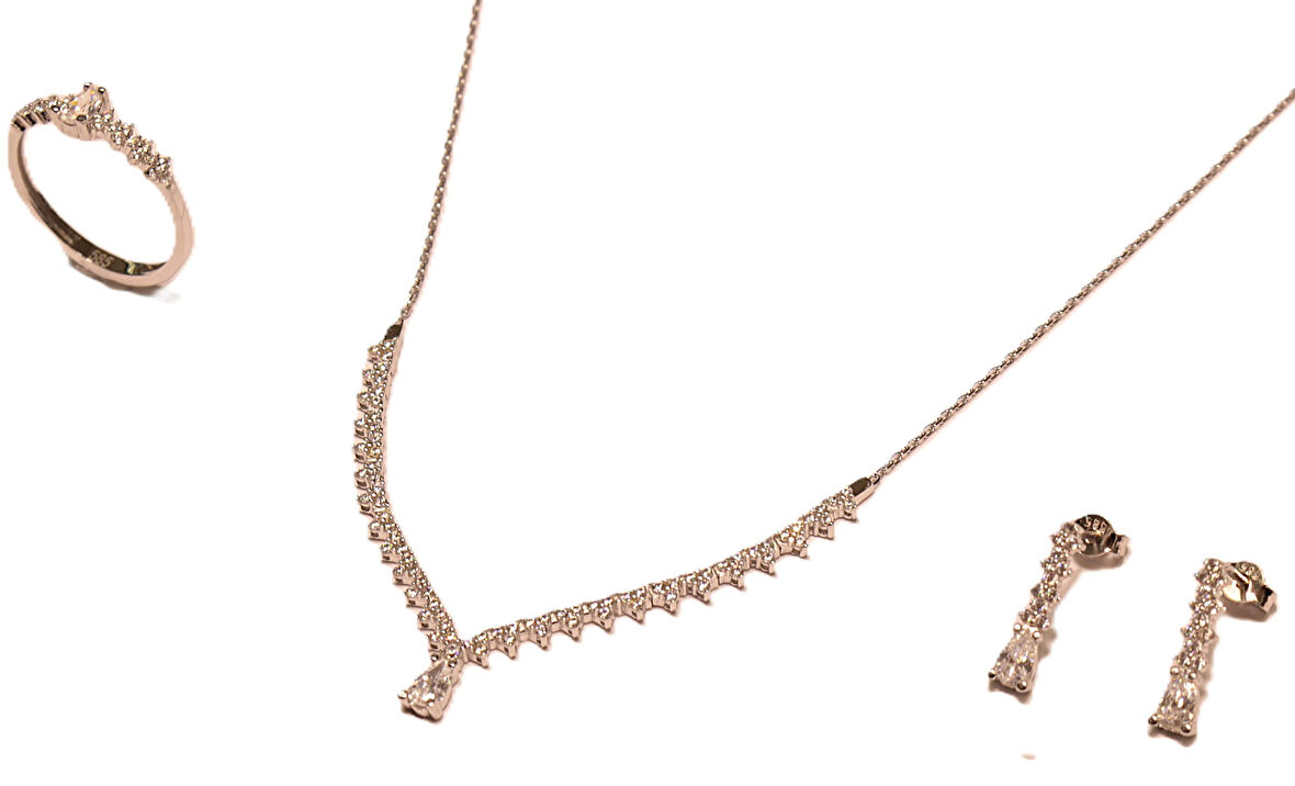  14 Ayar Altın Damla Model Su Yolu Düğün-Nişan Seti