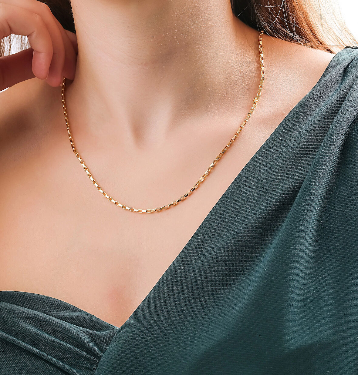 14 Ayar Altın Küp Model Zincir