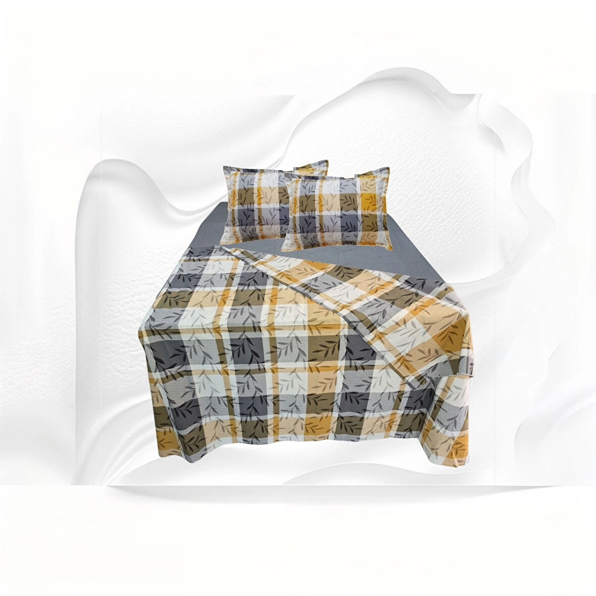 Çift kişilik %100 pamuklu(nevresim 200x225)Lastikli Çarşaf 180x200x30(fermuarlı yastık kılıfı 50x70)