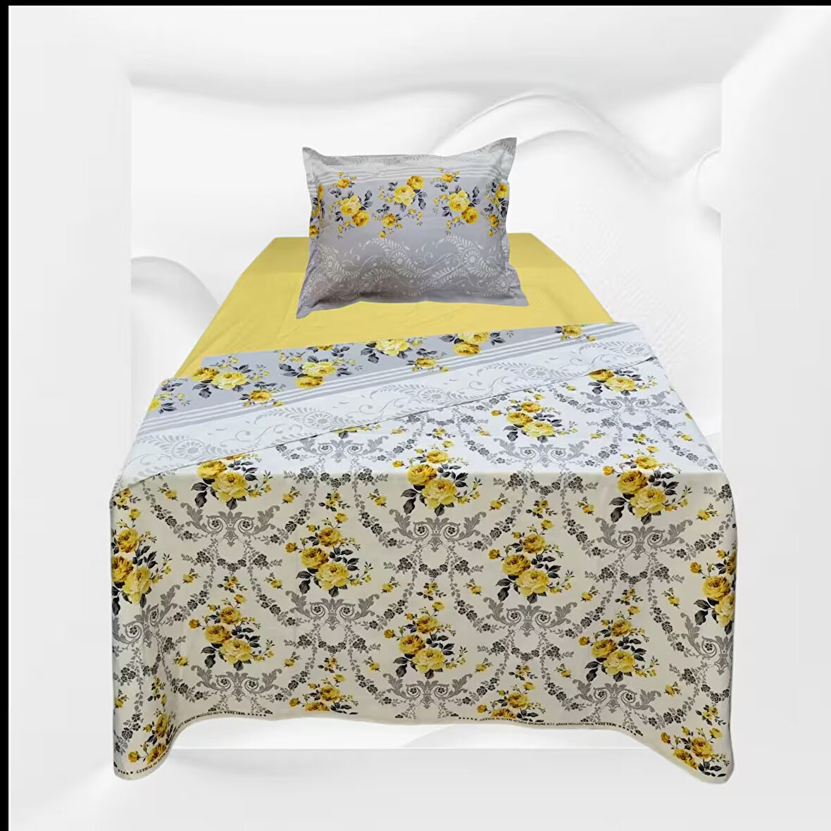 Tek kişilik %100 pamuklu (Nevresim 160X225)Lastikli Çarşaf 100X200X30 (fermuarlı yastık kılıfı 50x70 