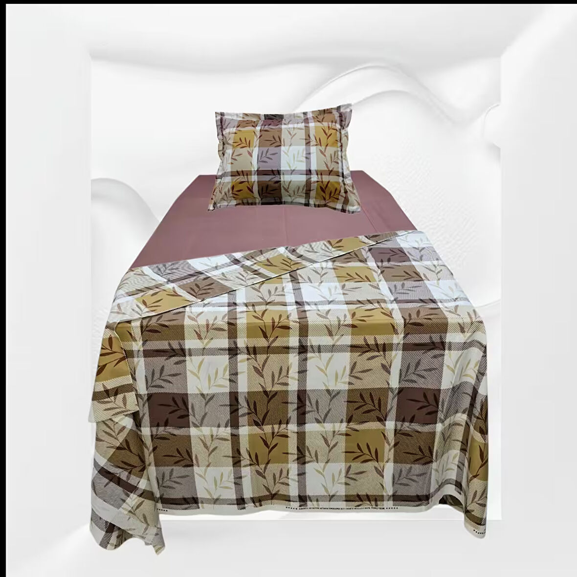 Tek kişilik %100 pamuklu (Nevresim 160X225)Lastikli Çarşaf 100X200X30 (fermuarlı yastık kılıfı 50x70 