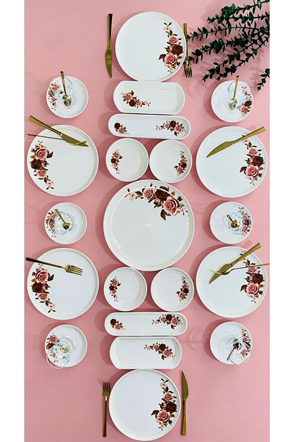 Pink Rose Model 6 Kişilik 21 Parça Kahvaltı Takımı
