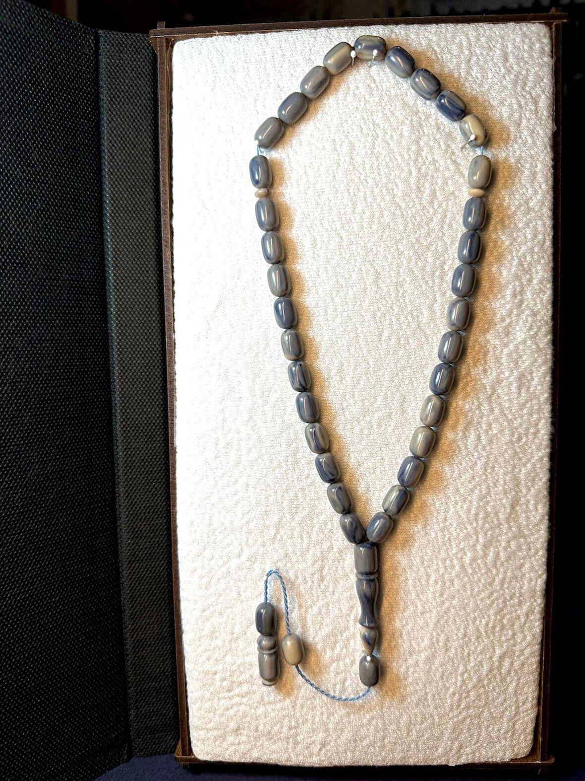 SEVGİLİYE ÖZEL HEDİYE TESBİH KATALİN GRİ RENK KAPSÜL KESİM H-1125.