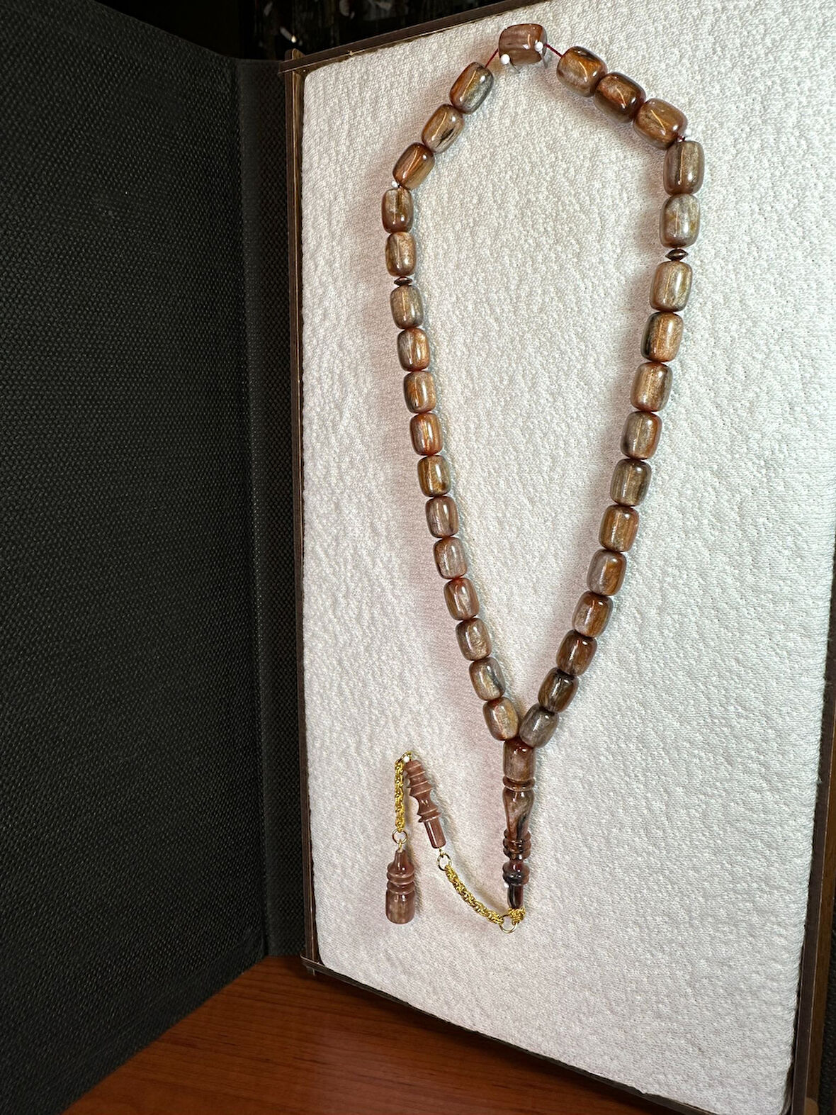 SEVGİLİYE ÖZEL HEDİYE KATALİN SİMLİ KAHVERENGİ KAPSÜL KESİM 7X11MM H-1246.