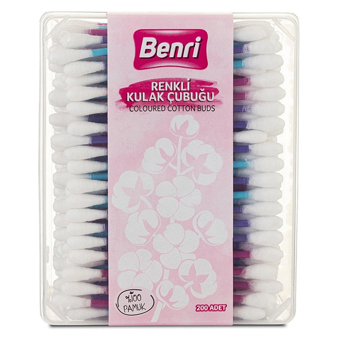 Benri Renkli Kulak Temizleme Çubuğu 200 Adet
