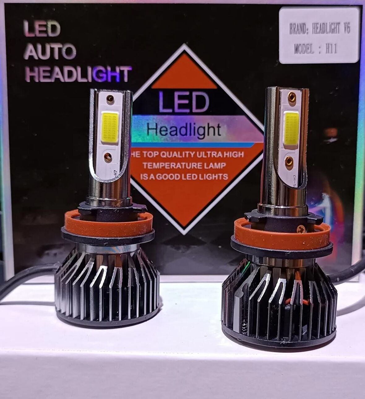 H11 LZDSİLVER V6  LED Xenon Şimşek Etkili Beyaz Renkli Soğutma Fanlı Oto Ampul- GARANTİLİ