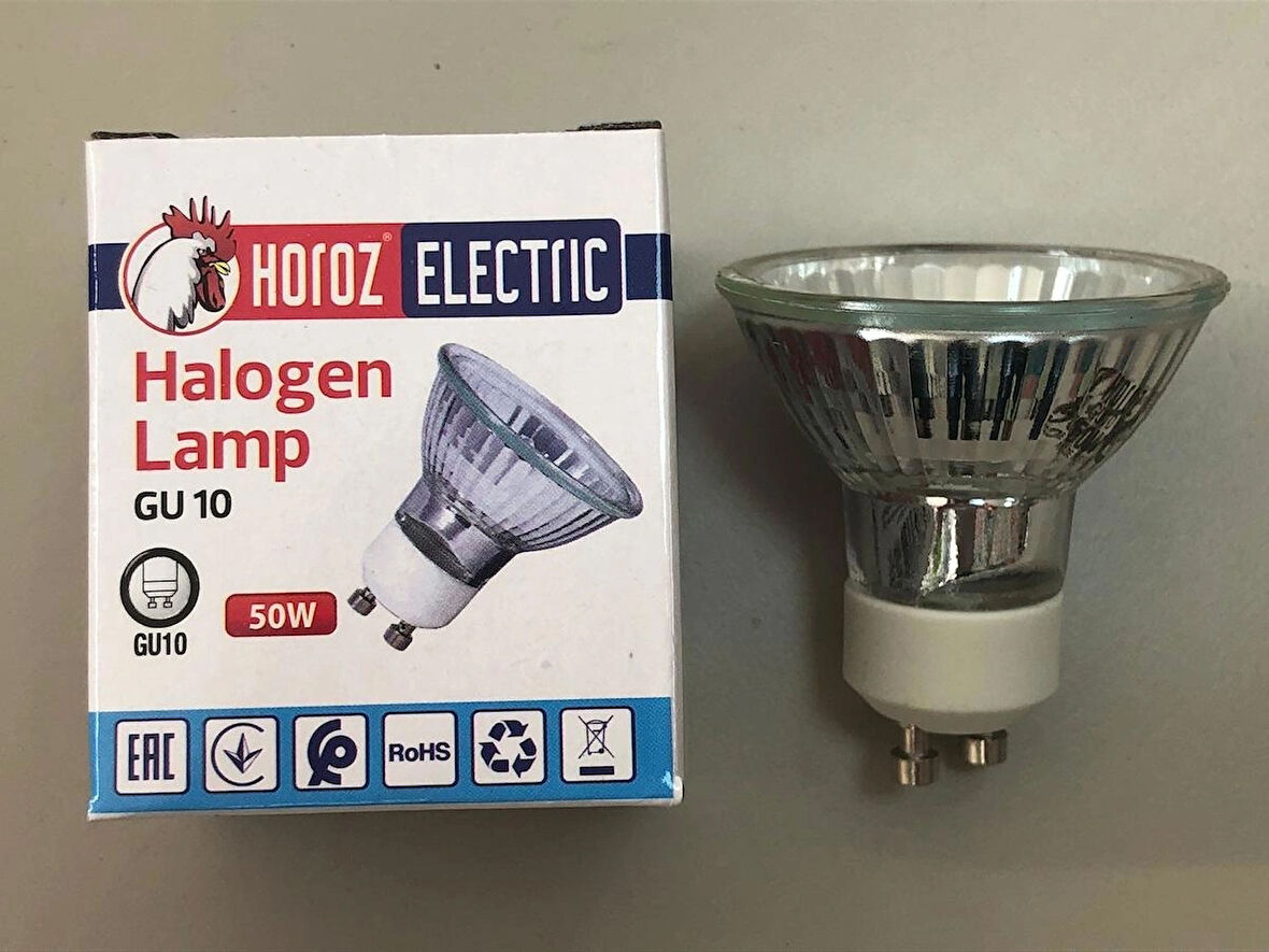10 ADET 220V 50W GU 10 HALOJEN LAMBA DİMMER UYUMLU