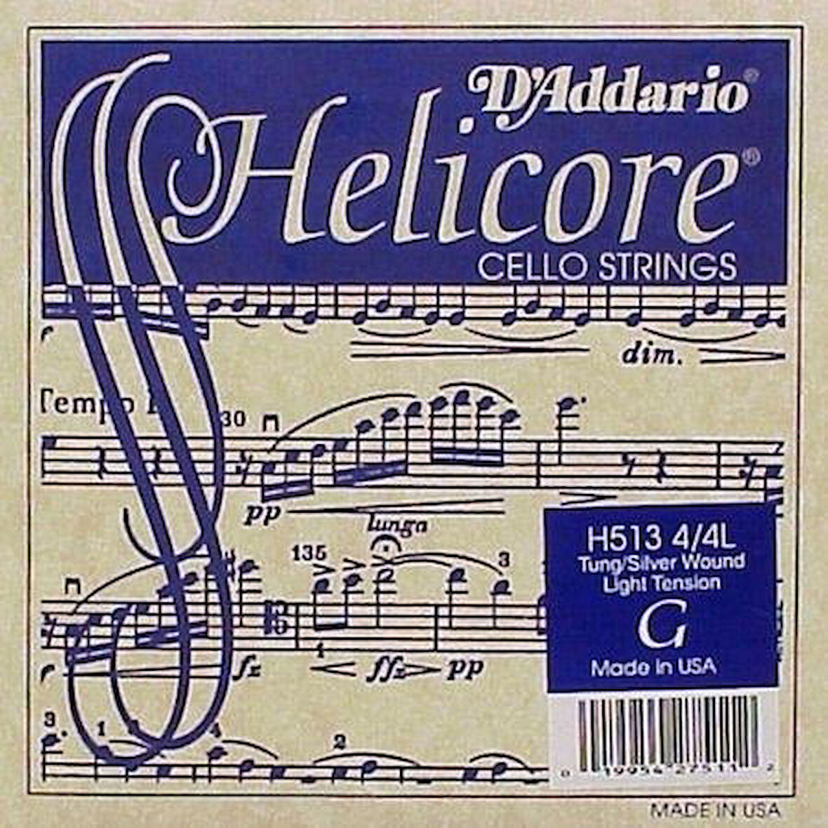 DADDARIO H513 CELLO TEK TEL, HELICORE, 4/4, G-(SOL), MEDIUM