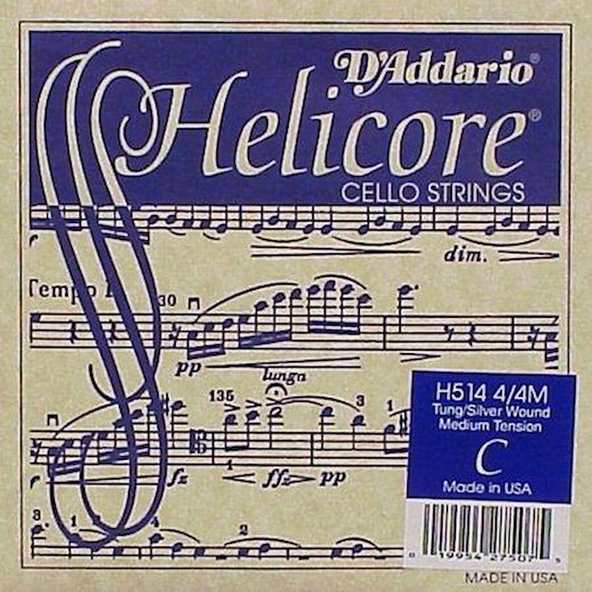 DADDARIO H514 CELLO TEK TEL, HELICORE, 4/4, C-(DO), MEDIUM