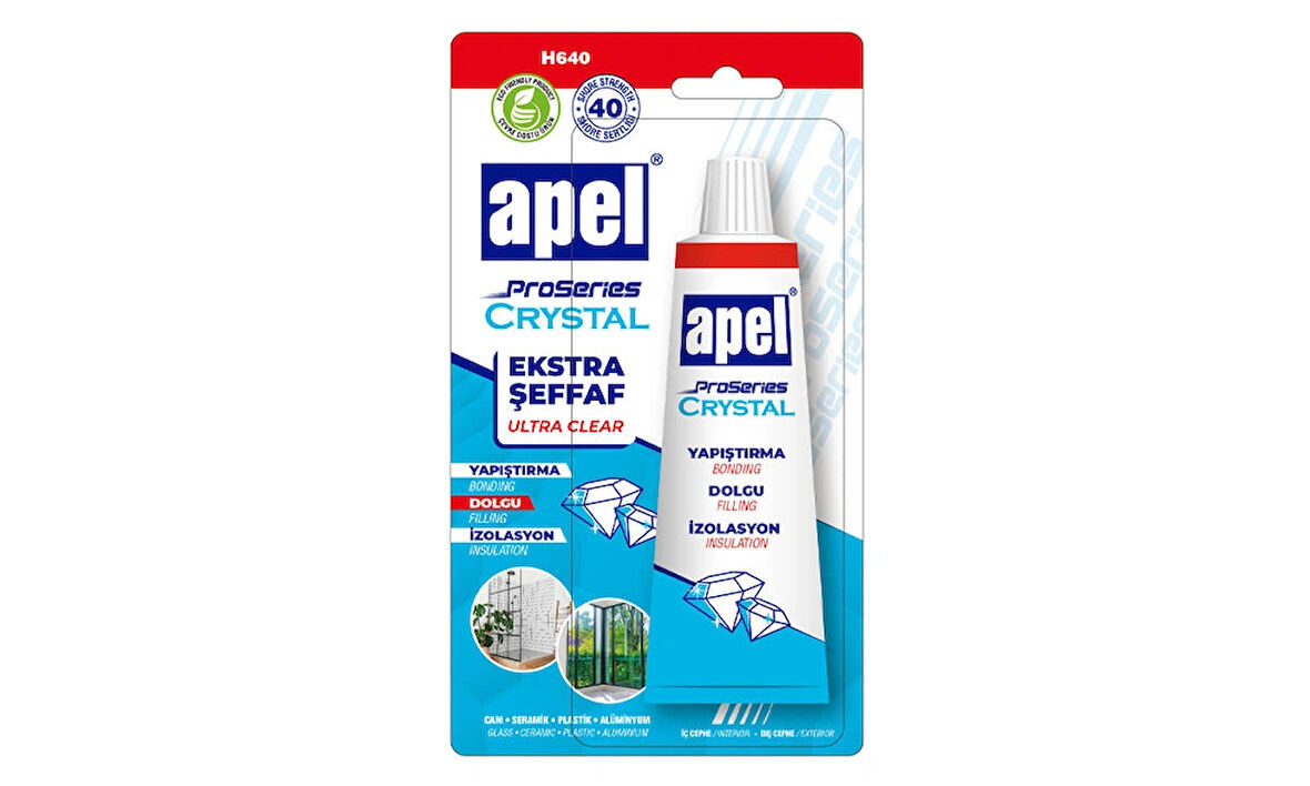 Spreycim Apel H640 Ekstra Şeffaf Güçlü Montaj Yapıştırıcı Silikon 75 ML