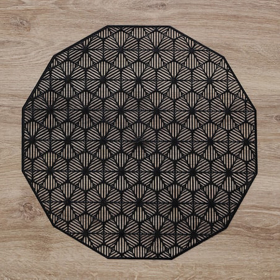 ONEKADO 6’lı Amerikan Servisi Supla Yuvarlak Altın (Gold) – DANDO 38 cm – PVC Dekoratif Masa Altlığı