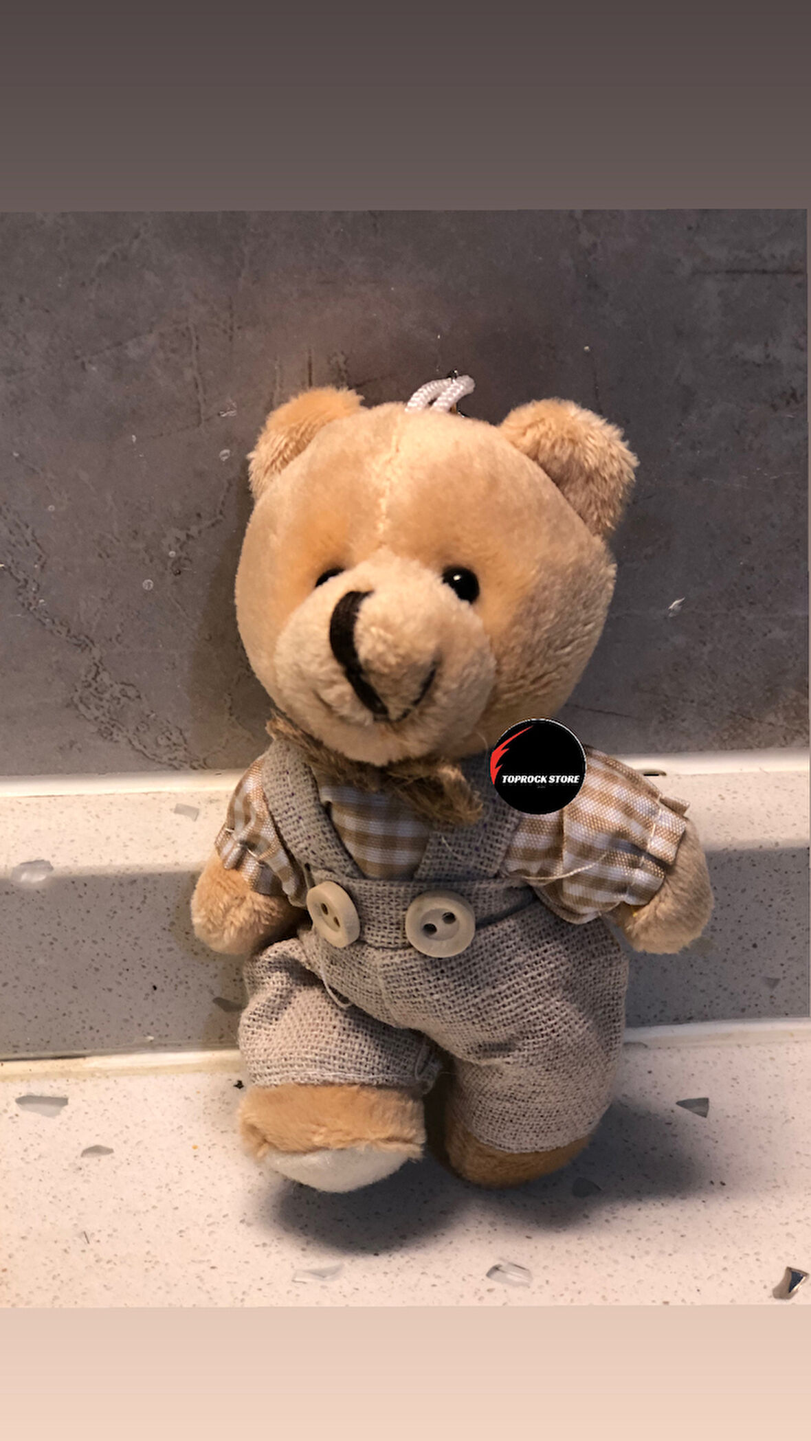 Sevimli Elbiseli Tulumlu Ayıcık Peluş Oyuncak Anahtarlık Uyku Arkadaşı Hediyelik 12 CM