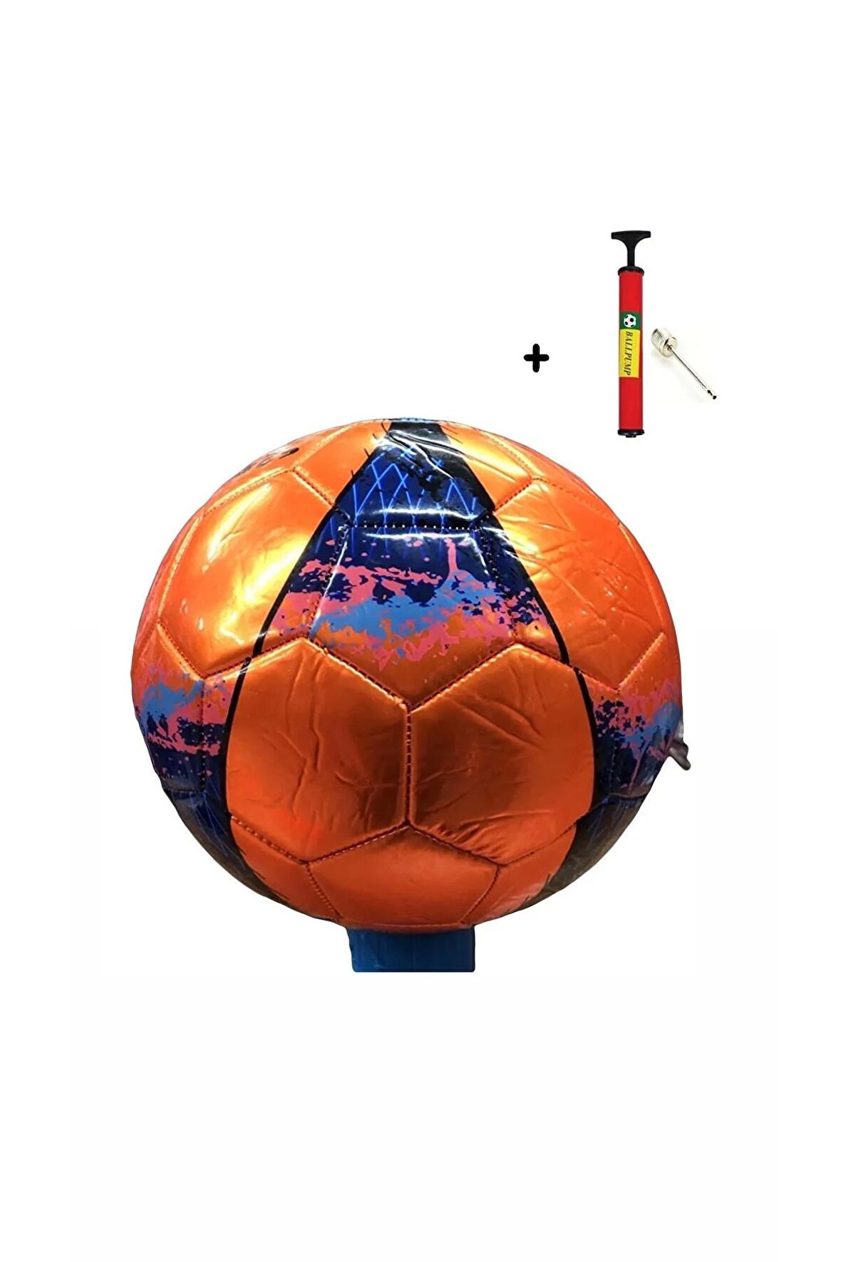 Parlak Dikişli Futbol Topu 5 Numara Şişirme Pompası Hediyeli