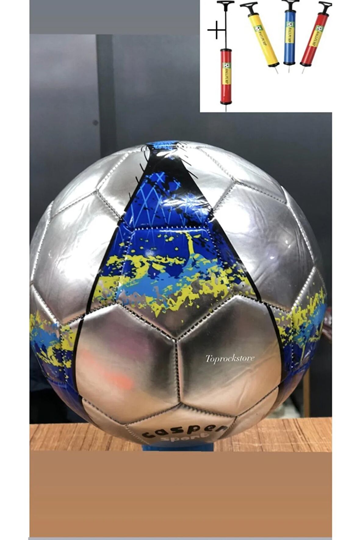 Dikişli Futbol Topu 5 Numara Şişirme Pompası Hediyeli
