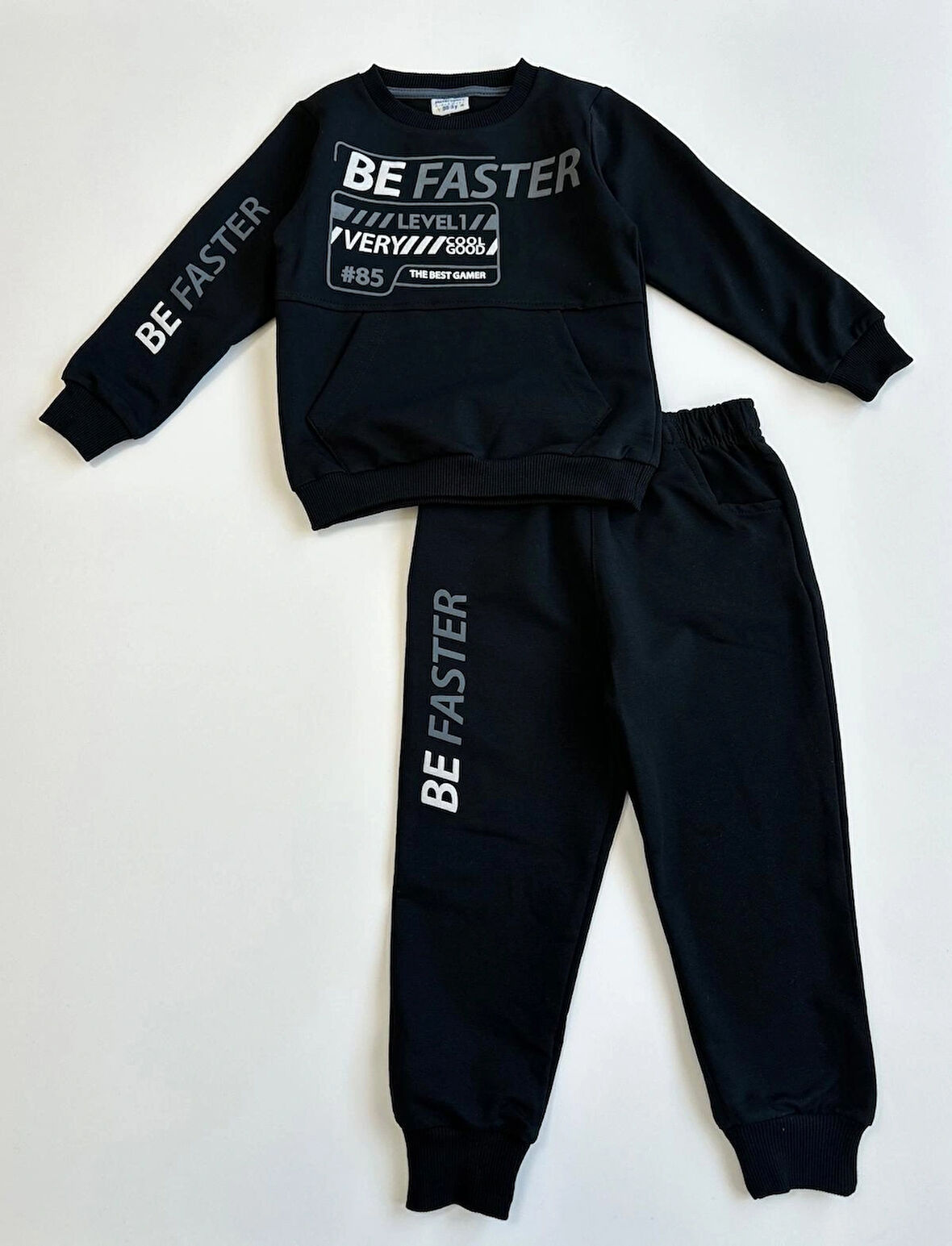 Beli Lastikli Erkek Çocuk Eşofman Takımı - LACİVERT