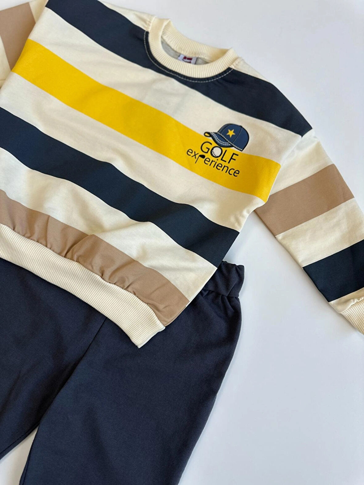 Renkli Çizgili Erkek Çocuk Alt - Üst Takım