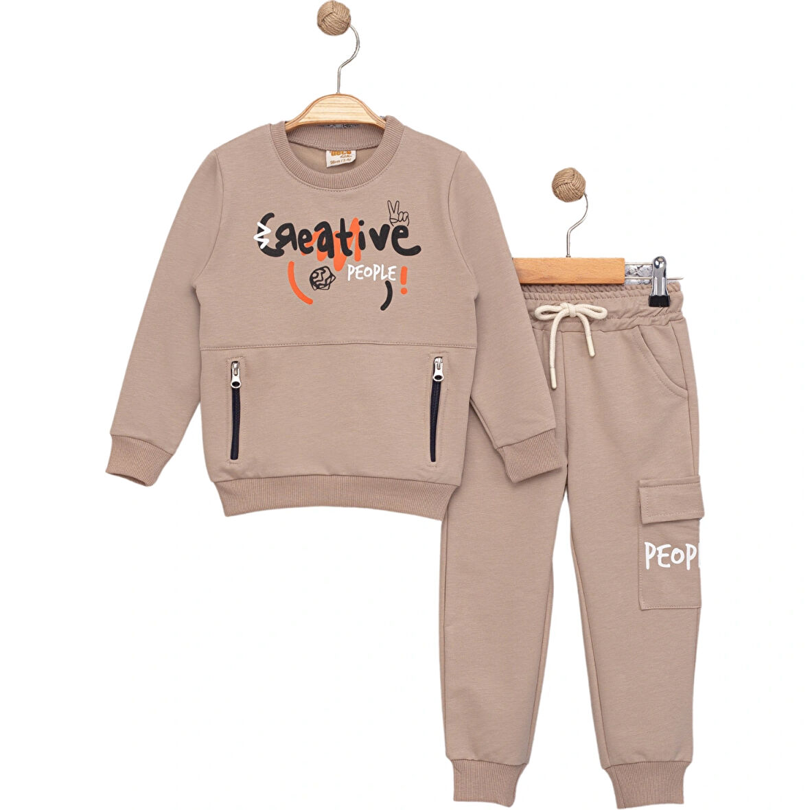 Fermuar Cep Detaylı Erkek Çocuk Eşofman Takımı