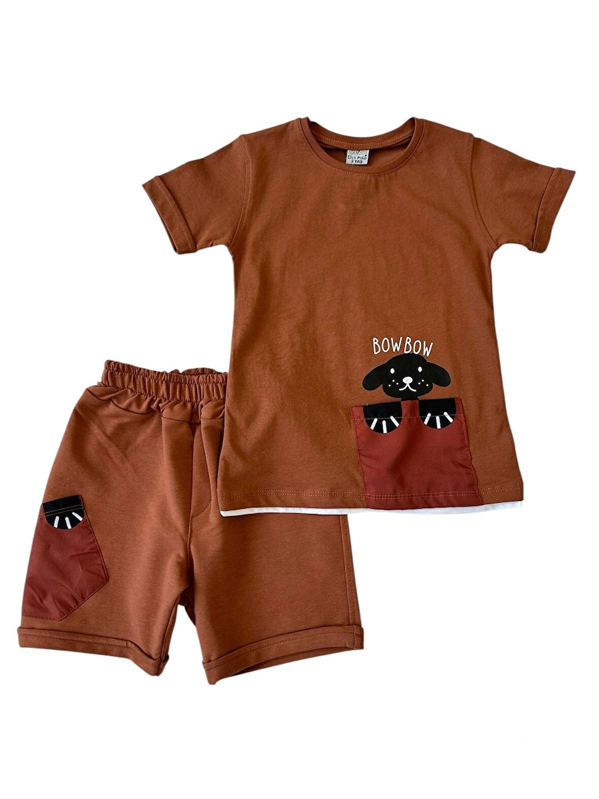 BowBow Köpekli Tarçın Erkek Çocuk Şortlu Takım