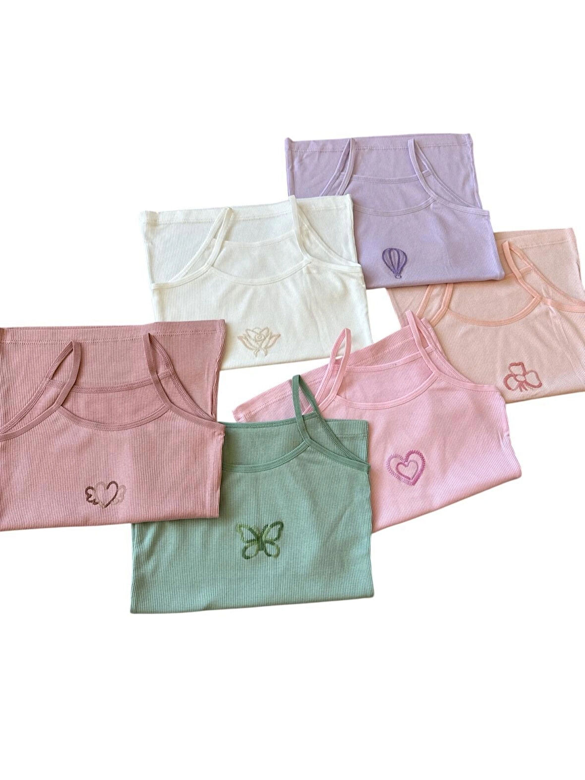 Pembe Kız Çocuk Askılı Atlet ve Boxer Seti