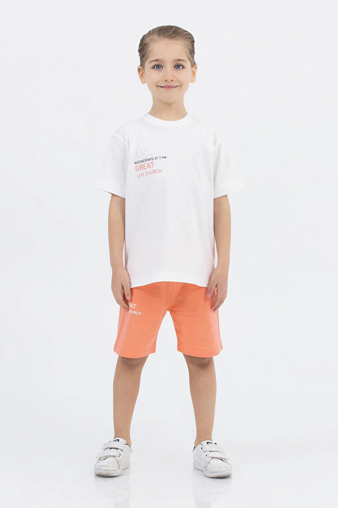 Turuncu Şortlu Erkek Çocuk İkili Takım