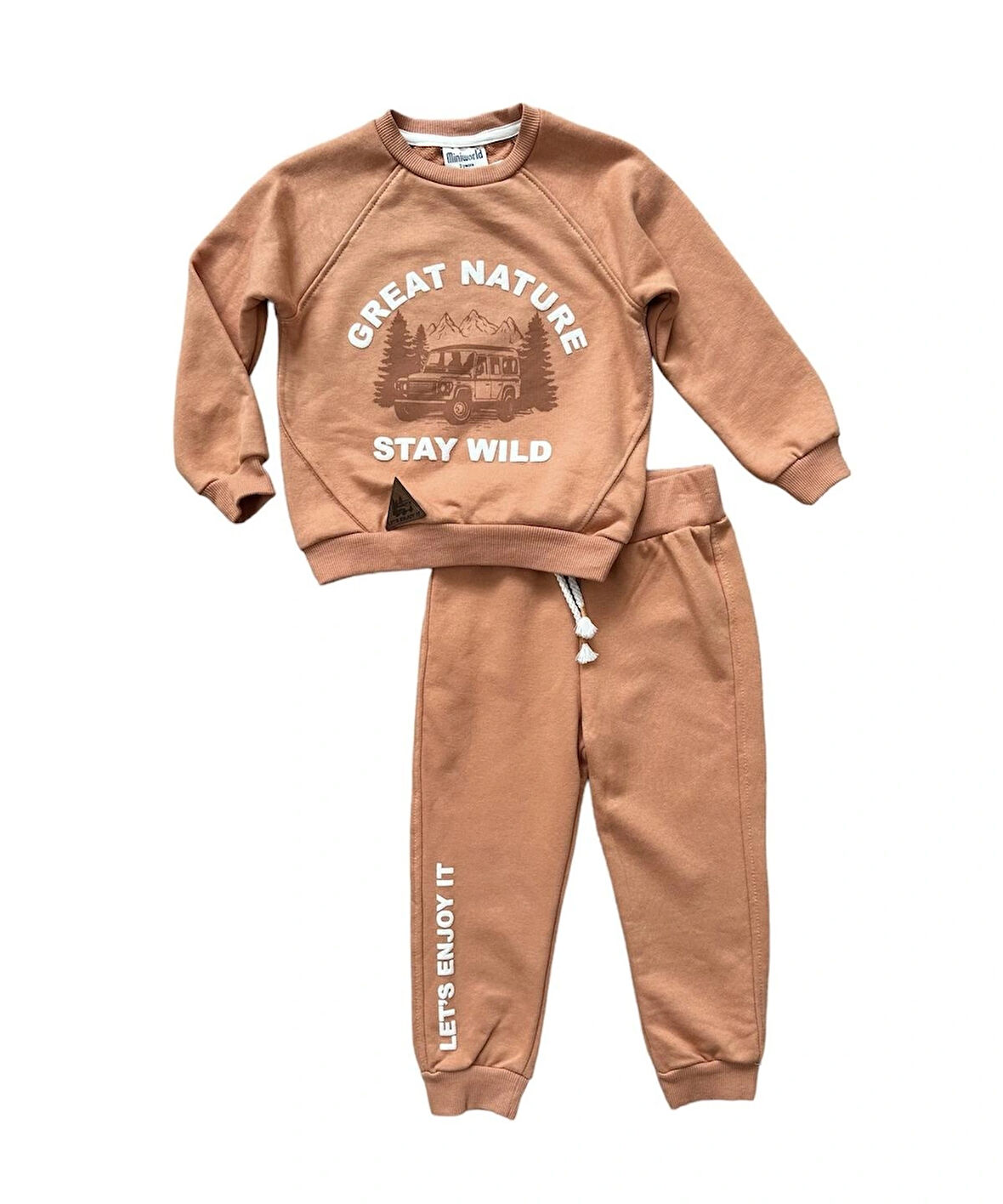 Kiremit Yazı Nakışlı Erkek Çocuk İkili Takım