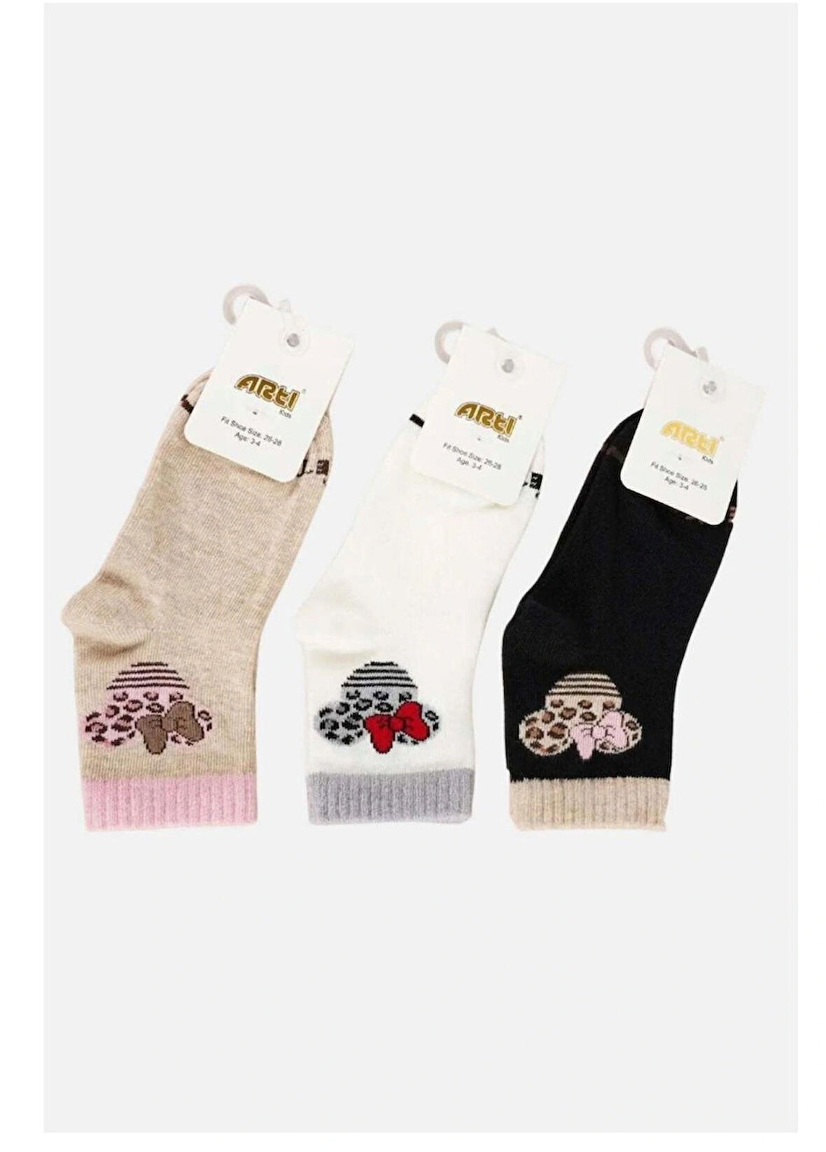 Sandeli 3'lü Soket Kız Çocuk Çorap Seti
